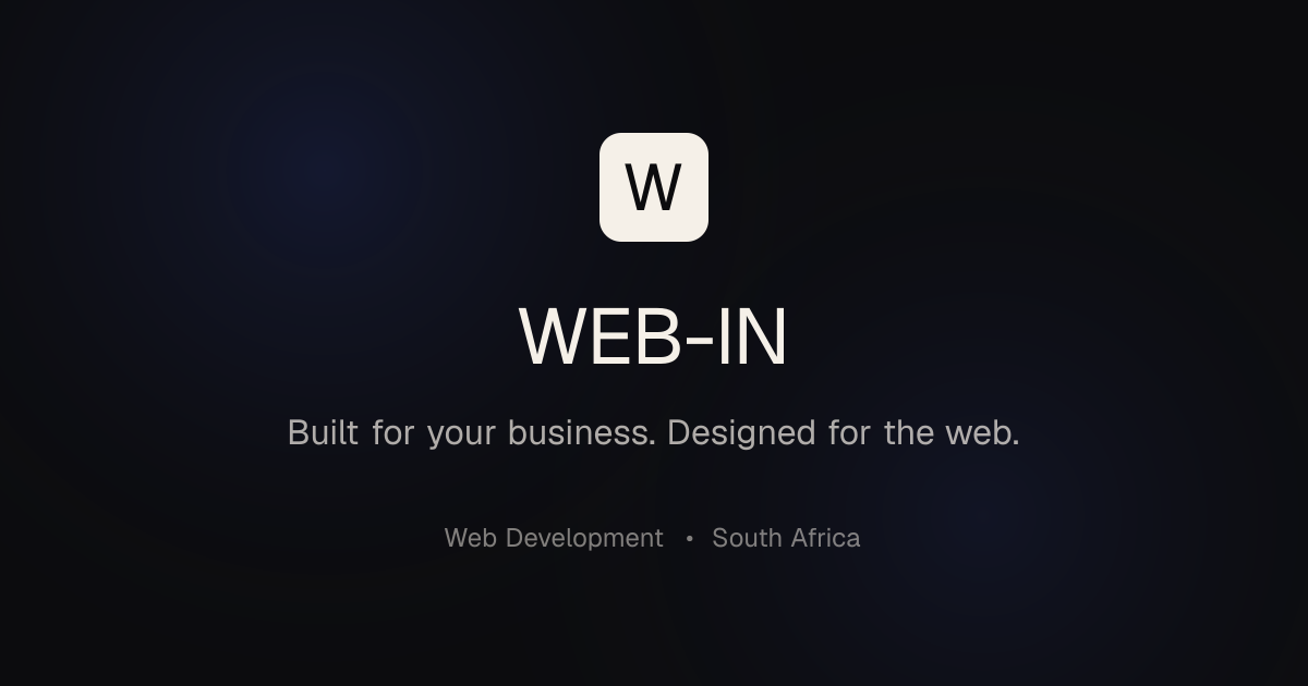 Website Design & Development in South Africa | WEB-IN